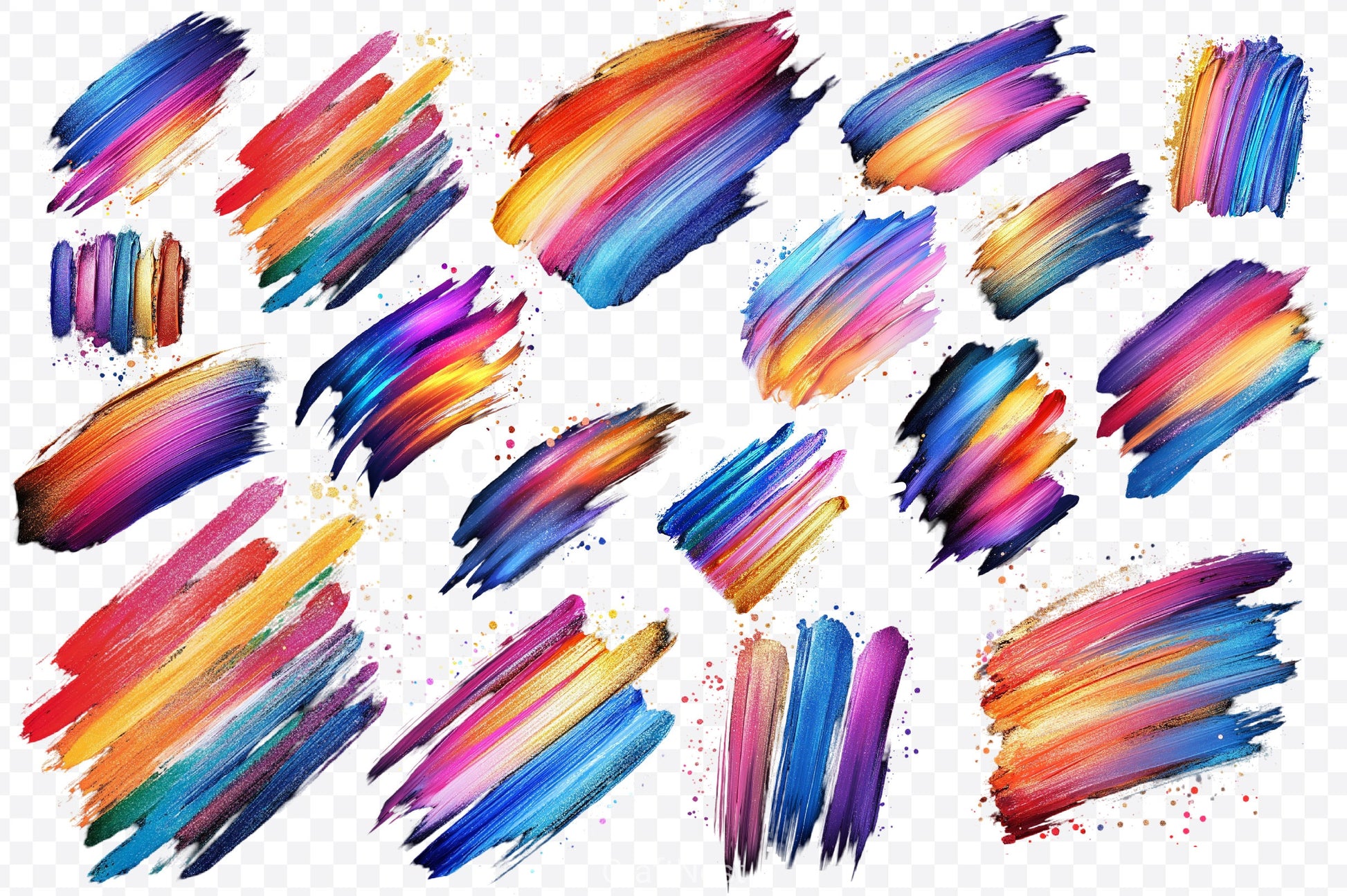 Iridescent Brush Strokes Clipart Bundle - CraftNest - Digital Crafting and Art