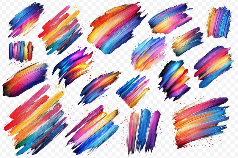Iridescent Brush Strokes Clipart Bundle - CraftNest - Digital Crafting and Art