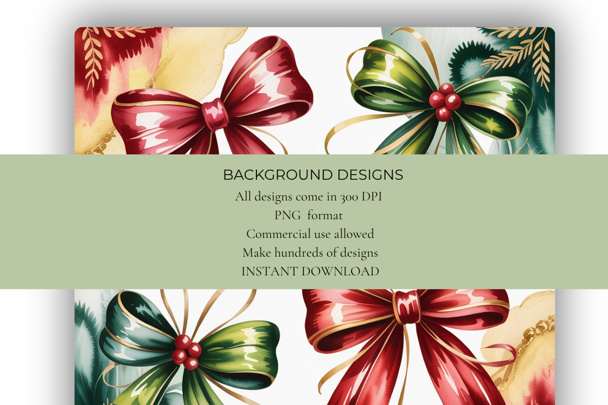 Christmas Bows Background Papers