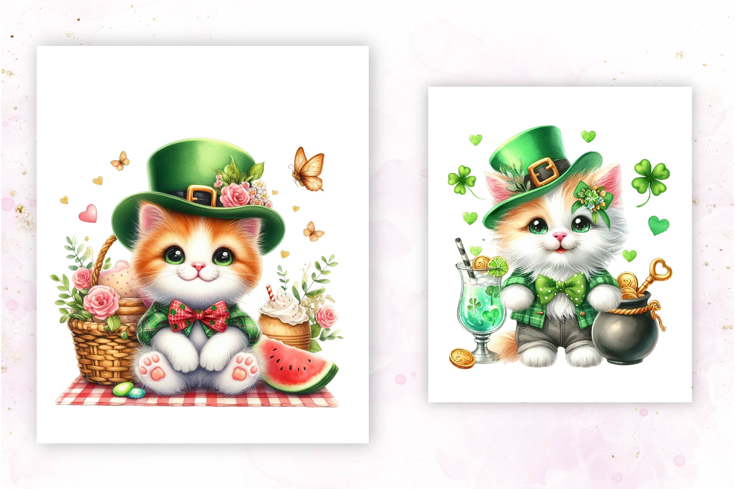 Cute St Patrick'S Kitten Cat Clipart Bundle - CraftNest - Digital Crafting and Art