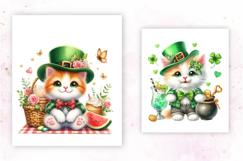 Cute St Patrick'S Kitten Cat Clipart Bundle - CraftNest - Digital Crafting and Art