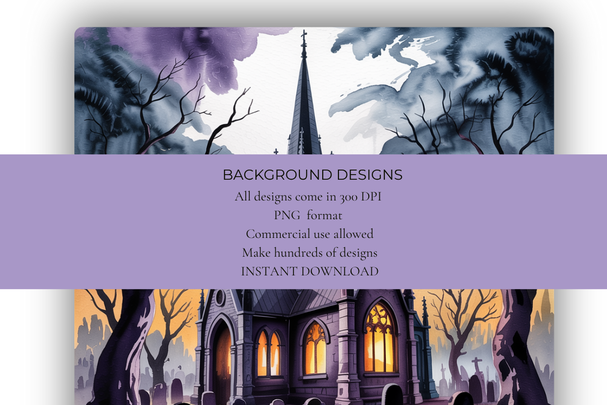 Spooky Church Scene Background Papers