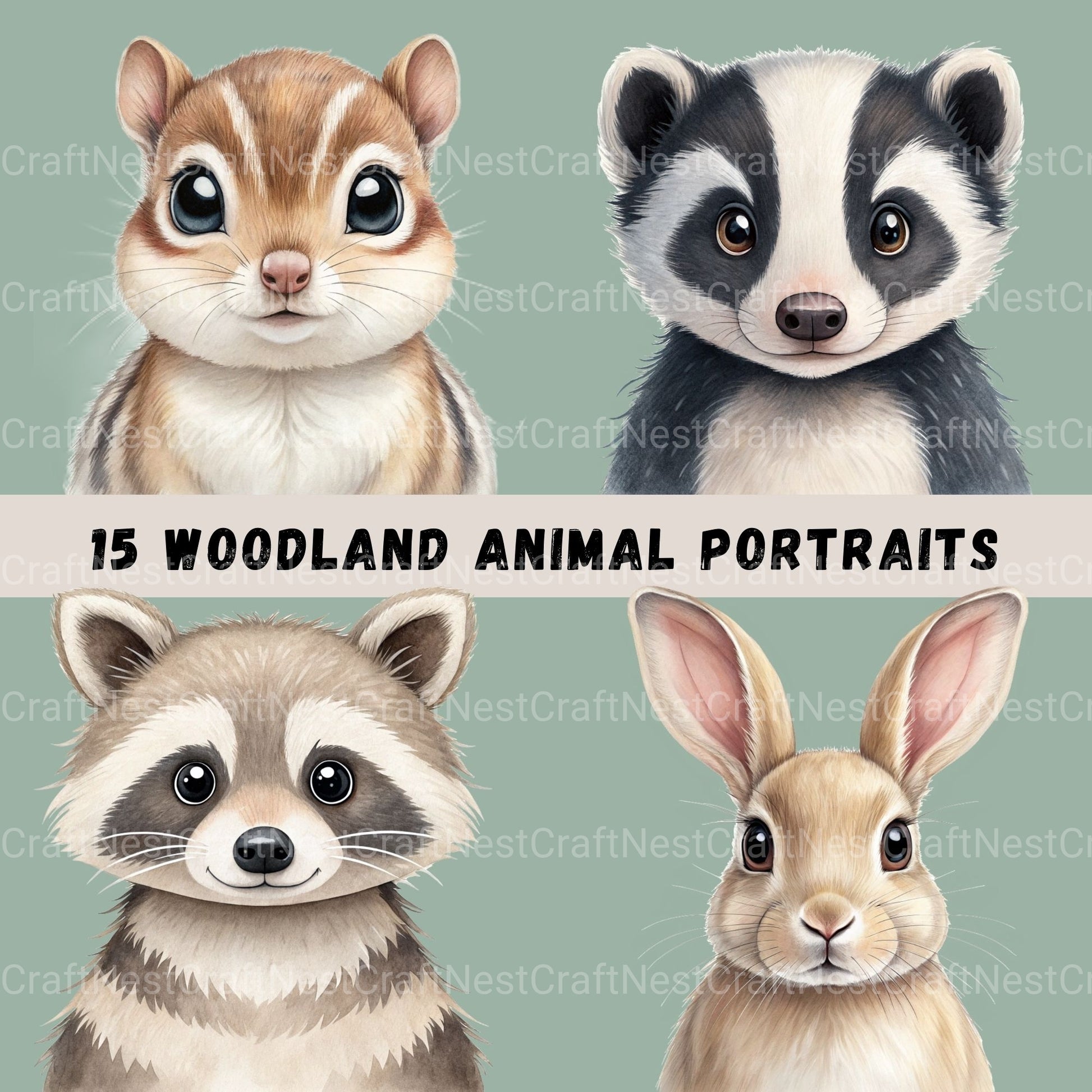 Woodland Animals 2 Clipart Bundle 4 - CraftNest - Digital Crafting and Art