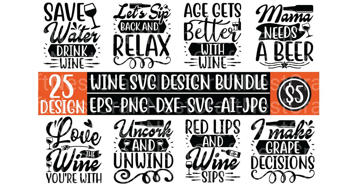 Wine SVG Bundle 1 - CraftNest - Digital Crafting and Art