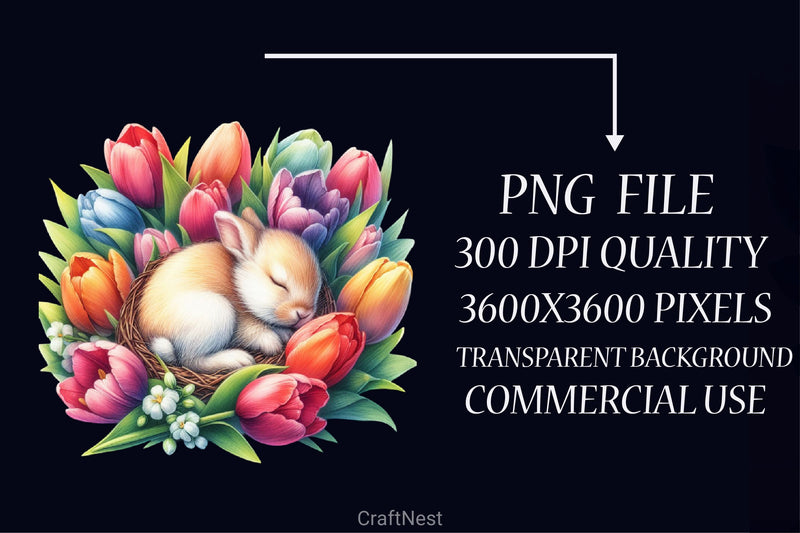 Sleeping Bunny Clipart Bundle - CraftNest - Digital Crafting and Art