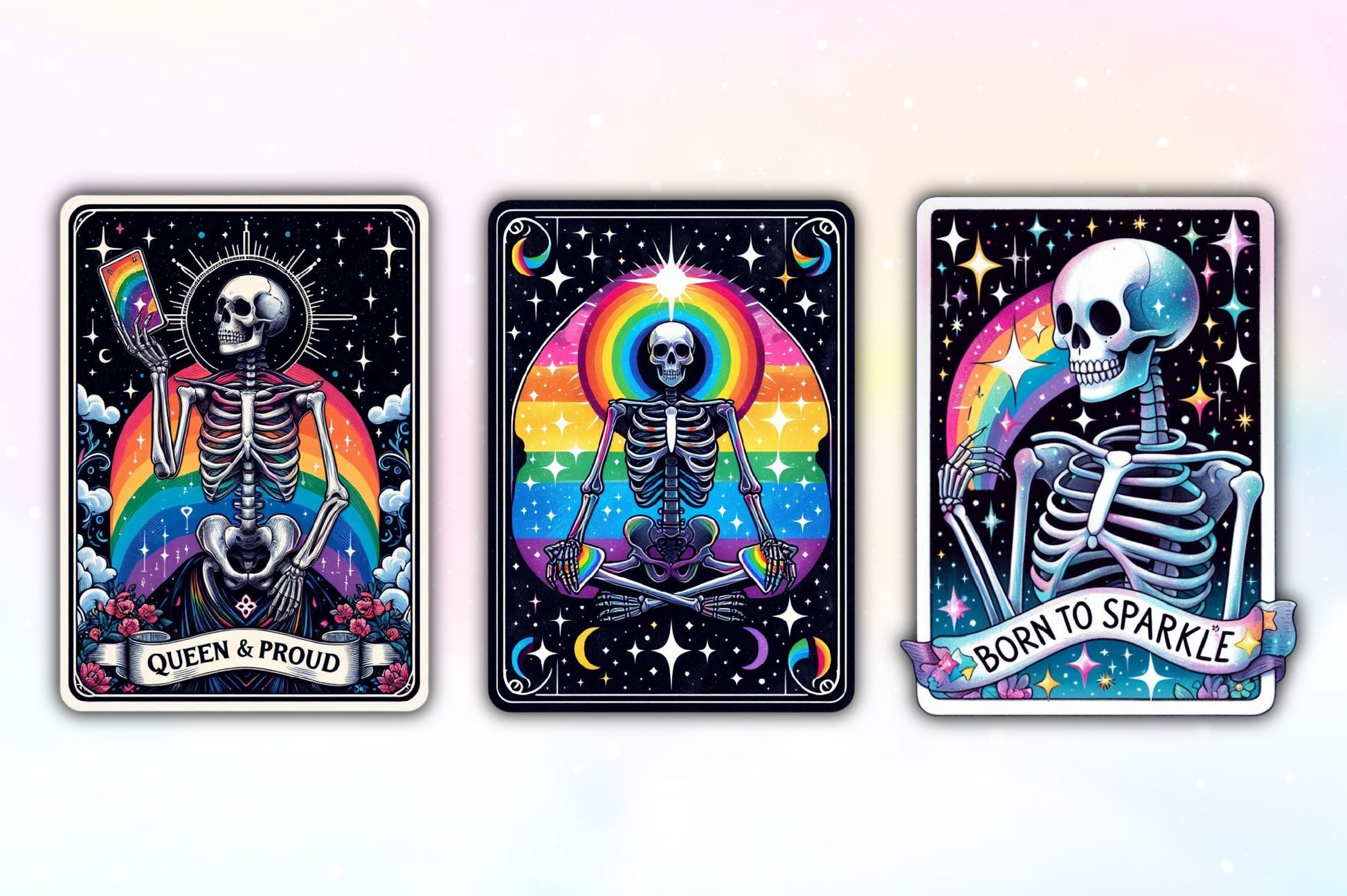 LGBTQ Pride Skeleton Tarot Card Clipart Bundle - CraftNest - Digital Crafting and Art