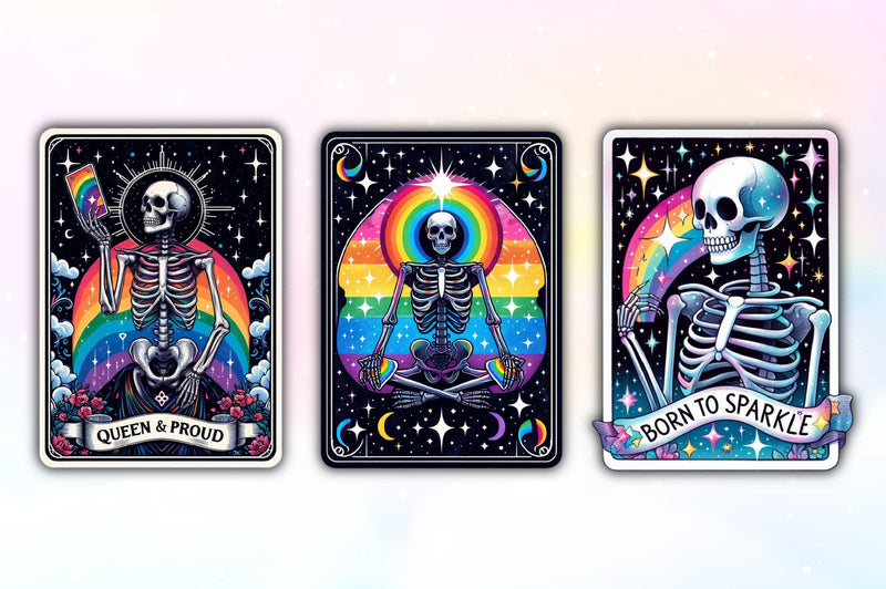LGBTQ Pride Skeleton Tarot Card Clipart Bundle - CraftNest - Digital Crafting and Art