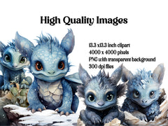 Cute Ice Dragon Clipart - CraftNest