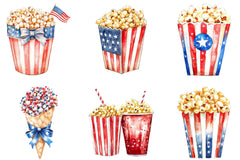 4th of July Popcorn Clipart - CraftNest - Digital Crafting and Art