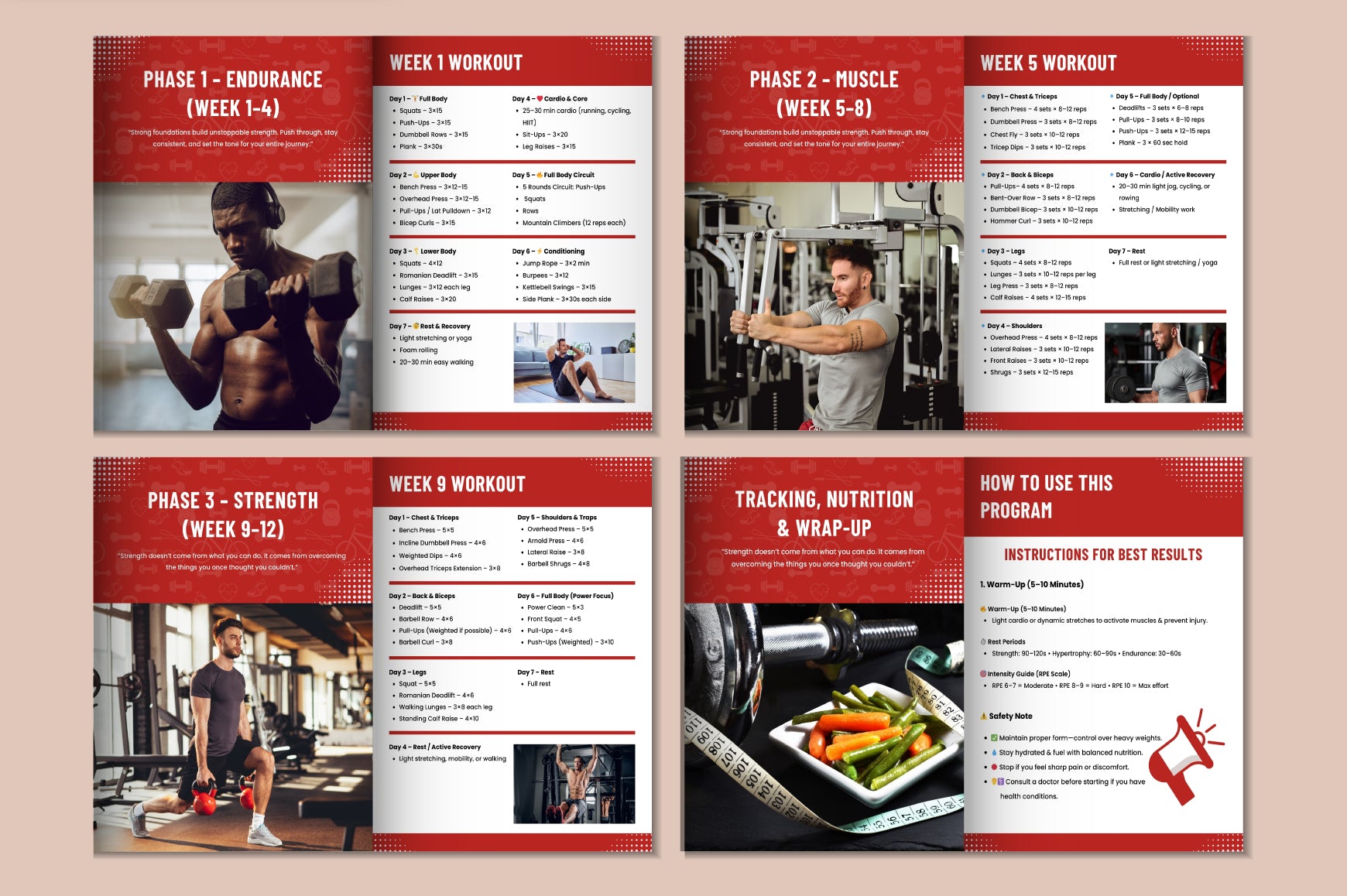 Week Men's Fitness Program Guide
