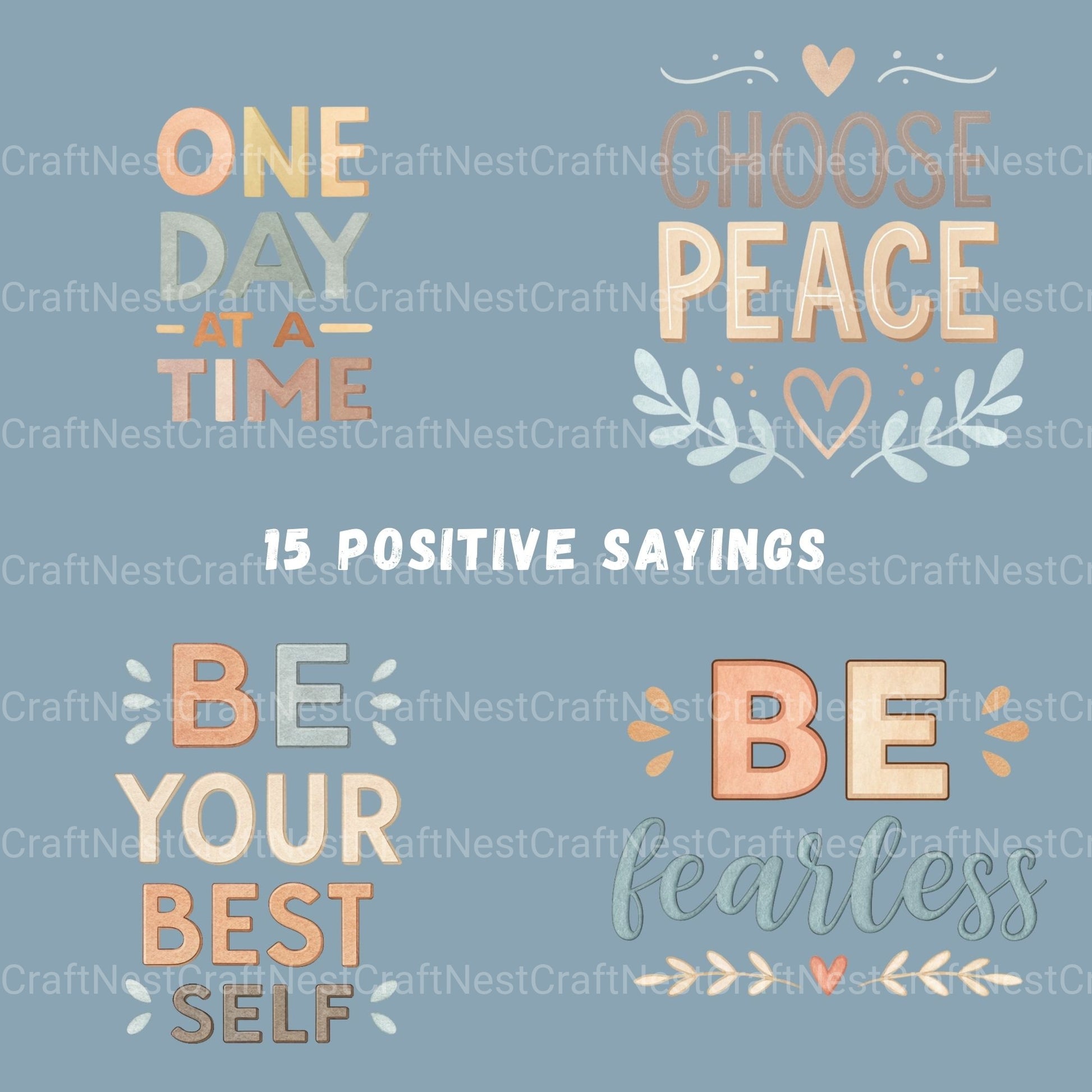 Positive Sayings Clipart Bundle - CraftNest - Digital Crafting and Art