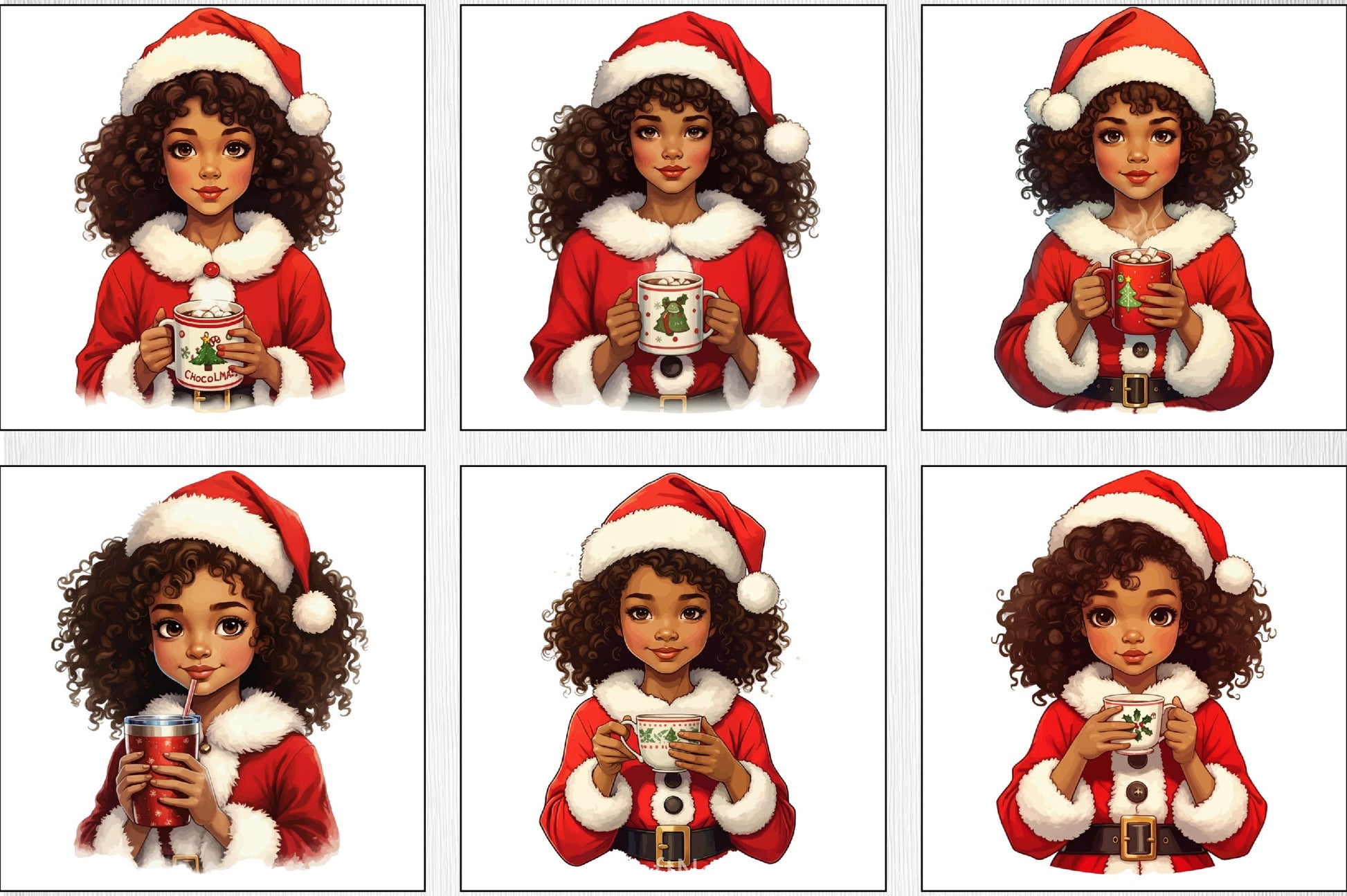 Christmas Black Girl Clipart Bundle 2 - CraftNest - Digital Crafting and Art