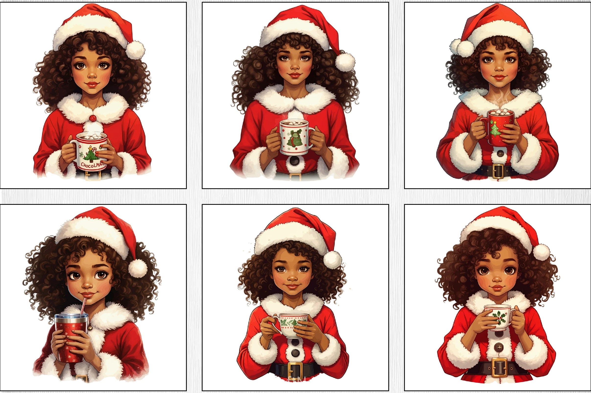 Christmas Black Girl Clipart Bundle 2 - CraftNest - Digital Crafting and Art