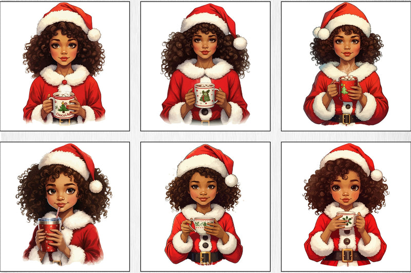 Christmas Black Girl Clipart Bundle 2 - CraftNest - Digital Crafting and Art
