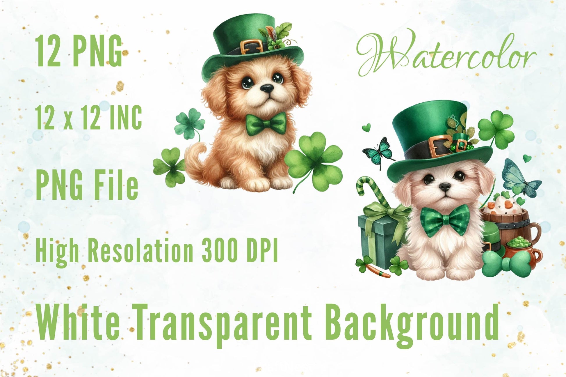 Cute Dog St Patrick's Day Clipart Bundle - CraftNest - Digital Crafting and Art