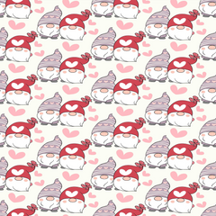 Valentines Day Gnome Seamless Digital Paper - CraftNest - Digital Crafting and Art