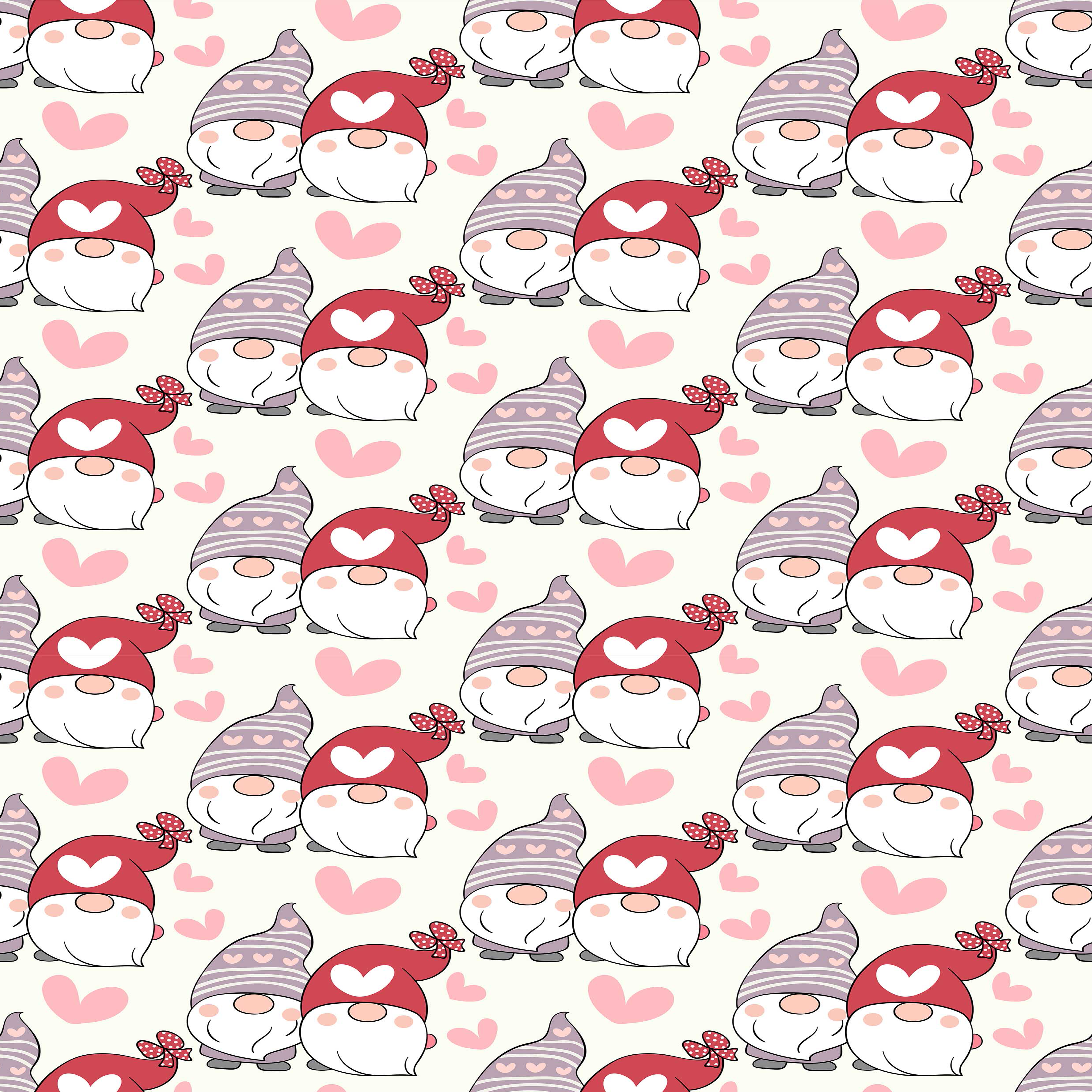 Valentines Day Gnome Seamless Digital Paper - CraftNest - Digital Crafting and Art