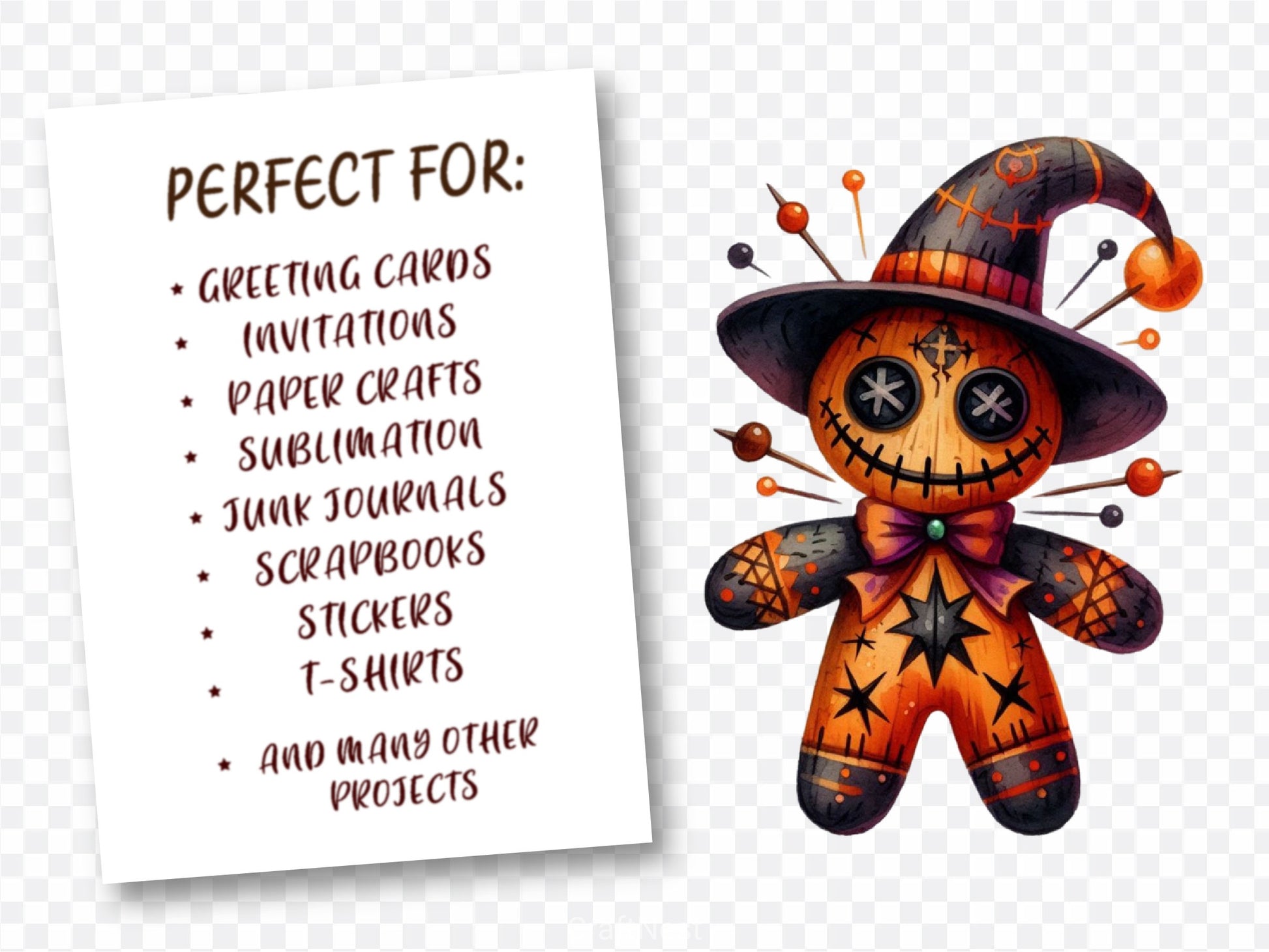 Halloween Gothic Voodoo Doll Clipart Bundle 3 - CraftNest - Digital Crafting and Art