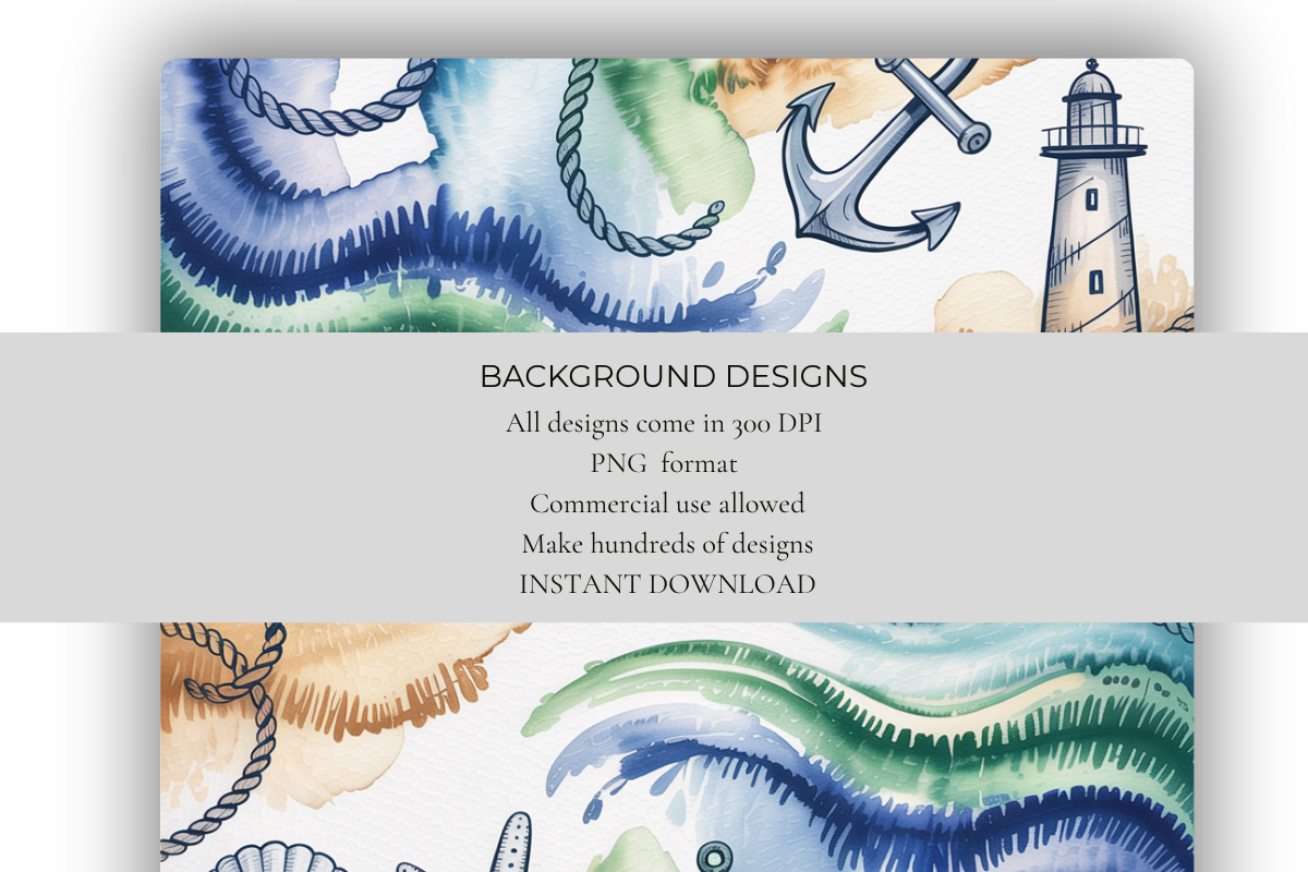 Nautical Watercolor Background Papers