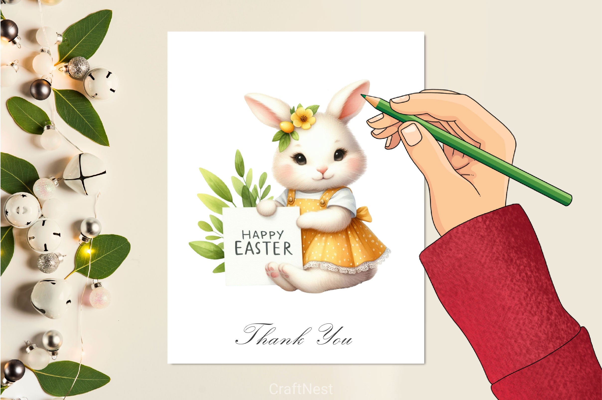 Adorable Easter Bunny Clipart Bundle - CraftNest - Digital Crafting and Art