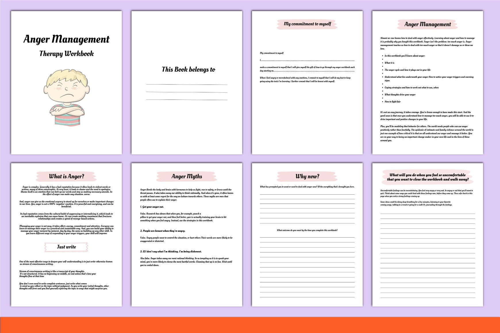Anger Management Therapy Book