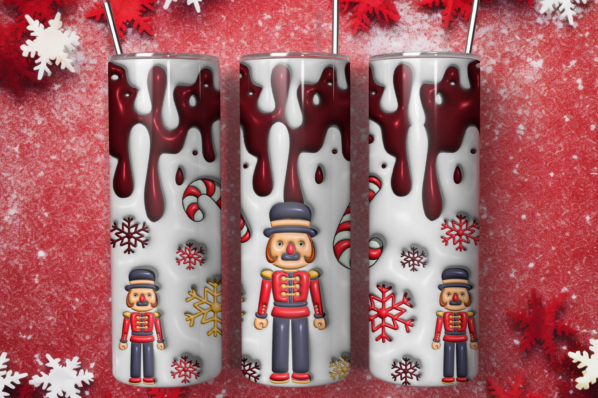 3D Inflated Christmas Tumbler Bundle 14 - CraftNest - Digital Crafting and Art