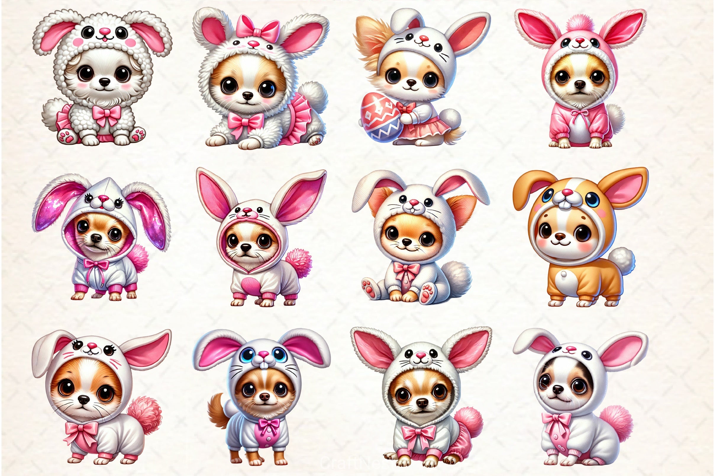 Chihuahua Bunny Outfit Clipart Bundle - CraftNest - Digital Crafting and Art