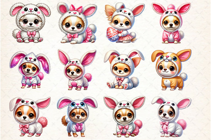 Chihuahua Bunny Outfit Clipart Bundle - CraftNest - Digital Crafting and Art