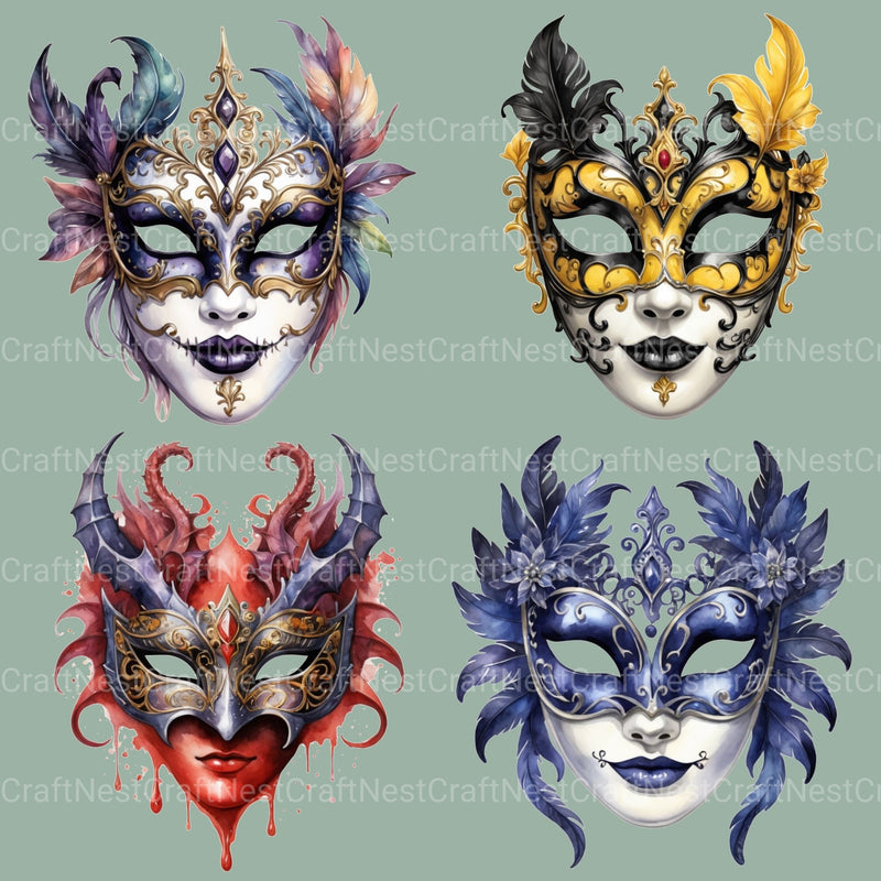 Masquerade Masks Gothic Clipart Bundle - CraftNest - Digital Crafting and Art