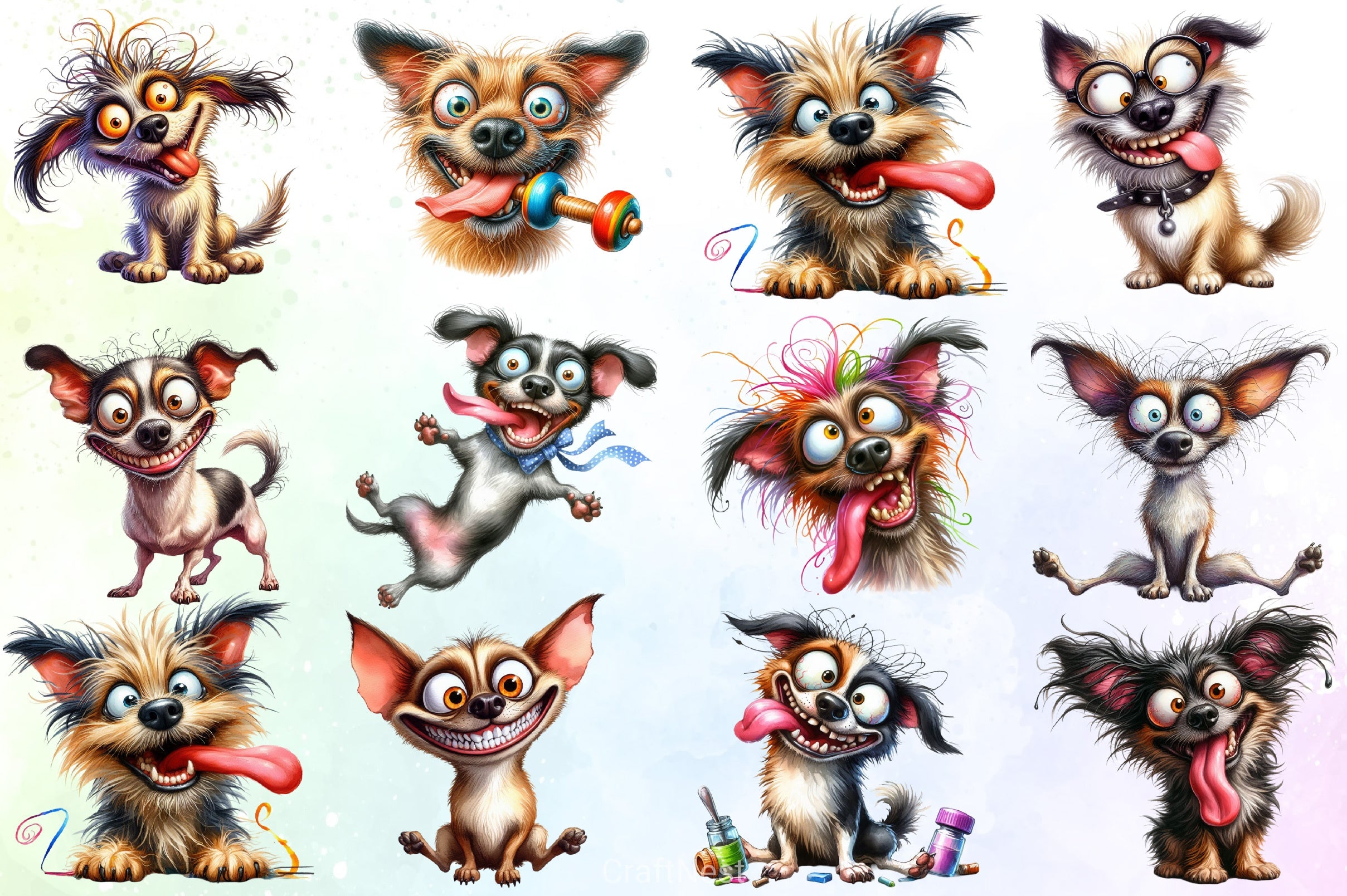Funny Crazy Dog Clipart Bundle - CraftNest - Digital Crafting and Art