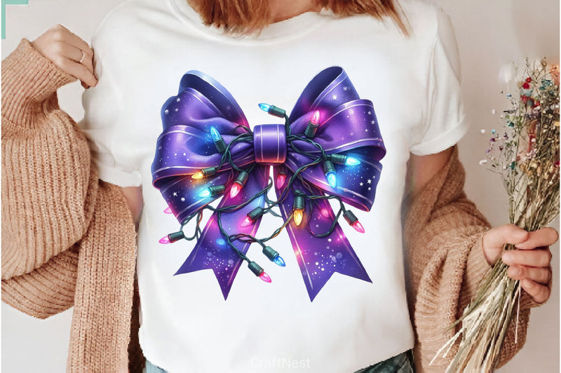 Christmas Purple Bow Clipart Bundle - CraftNest - Digital Crafting and Art