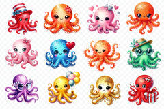 Octopuses Clipart Bundle - CraftNest - Digital Crafting and Art
