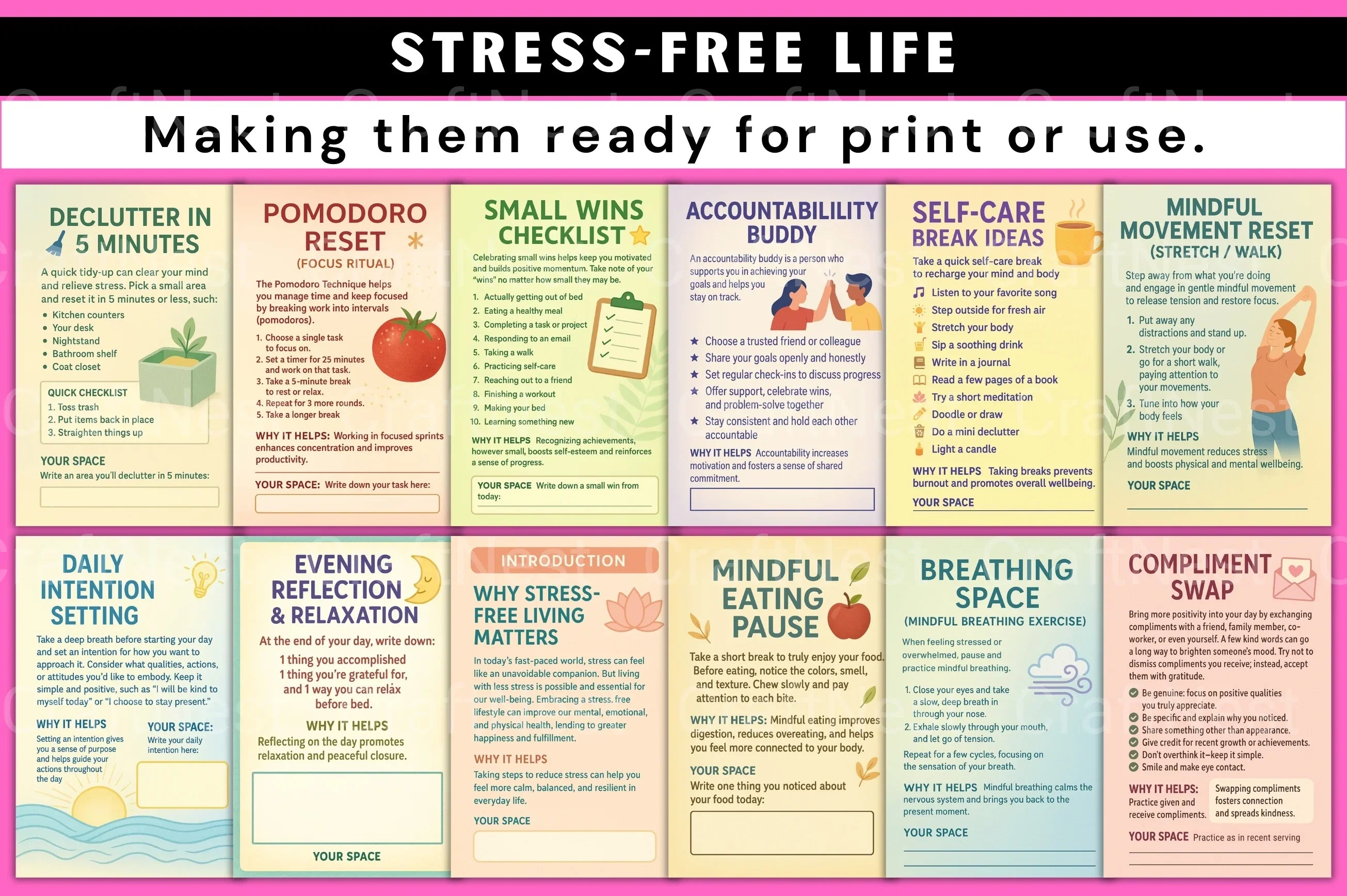 Stress-Free Life Guide - CraftNest - Digital Crafting and Art