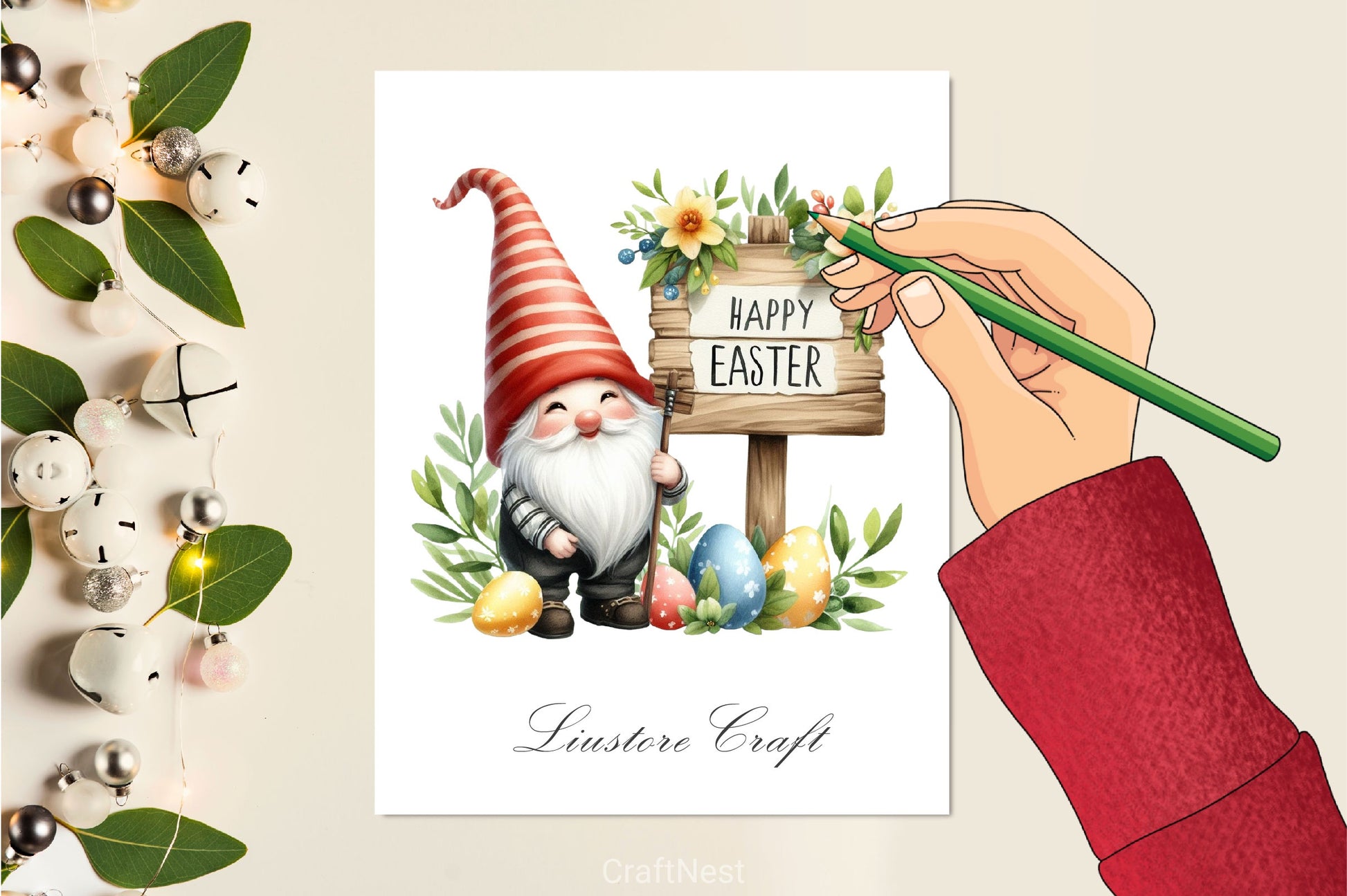 Cute Easter Gnome Clipart Bundle - CraftNest - Digital Crafting and Art