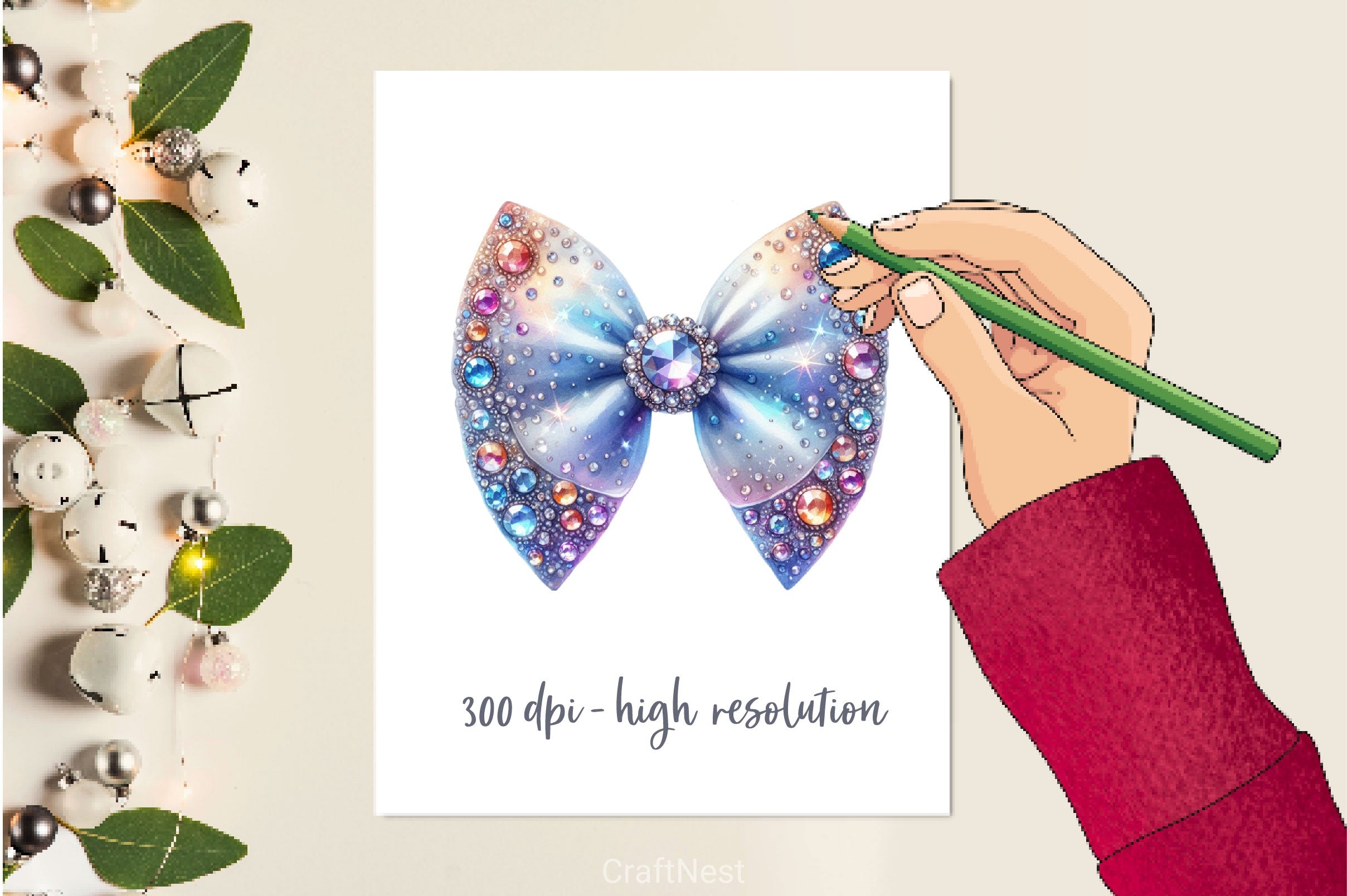 Rhinestone Bow Tie Clipart Bundle 3 - CraftNest - Digital Crafting and Art