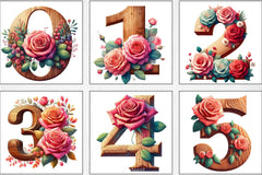 Wood Alphabet Rose Clipart Bundle 2 - CraftNest - Digital Crafting and Art