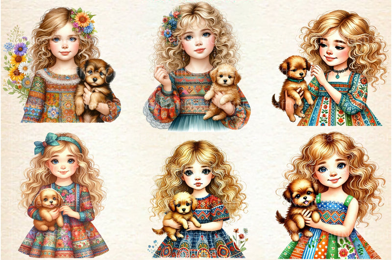 Caucasian Girls Clipart Bundle - CraftNest - Digital Crafting and Art