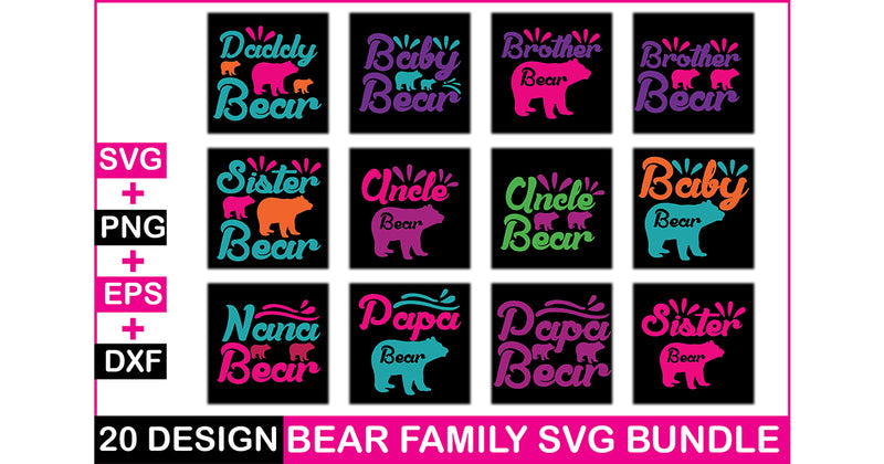 Bear Family SVG Bundle - CraftNest - Digital Crafting and Art