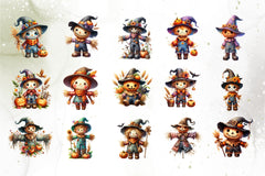 Halloween Scarecrow Clipart Bundle - CraftNest - Digital Crafting and Art