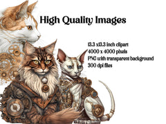 Steampunk Cats Clipart - CraftNest