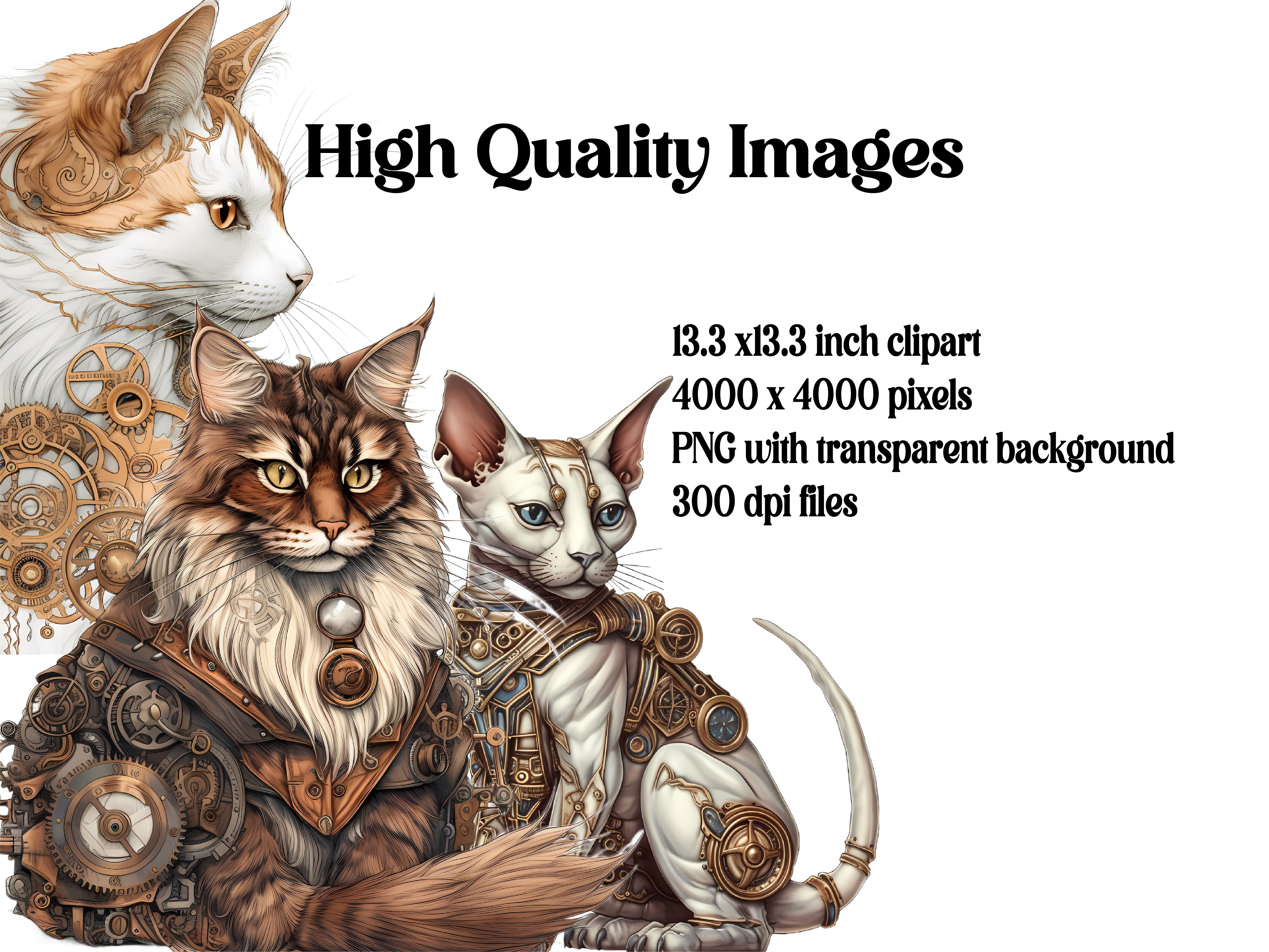 Steampunk Cats Clipart - CraftNest