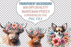 Floral Animals Clipart Bundle - CraftNest - Digital Crafting and Art