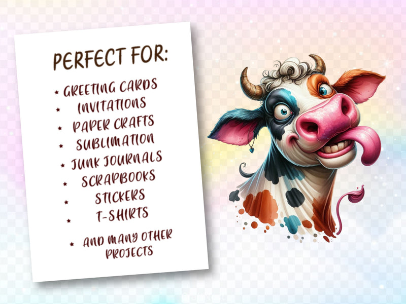Funny Cows Cute Cow Farm Clipart Bundle - CraftNest - Digital Crafting and Art