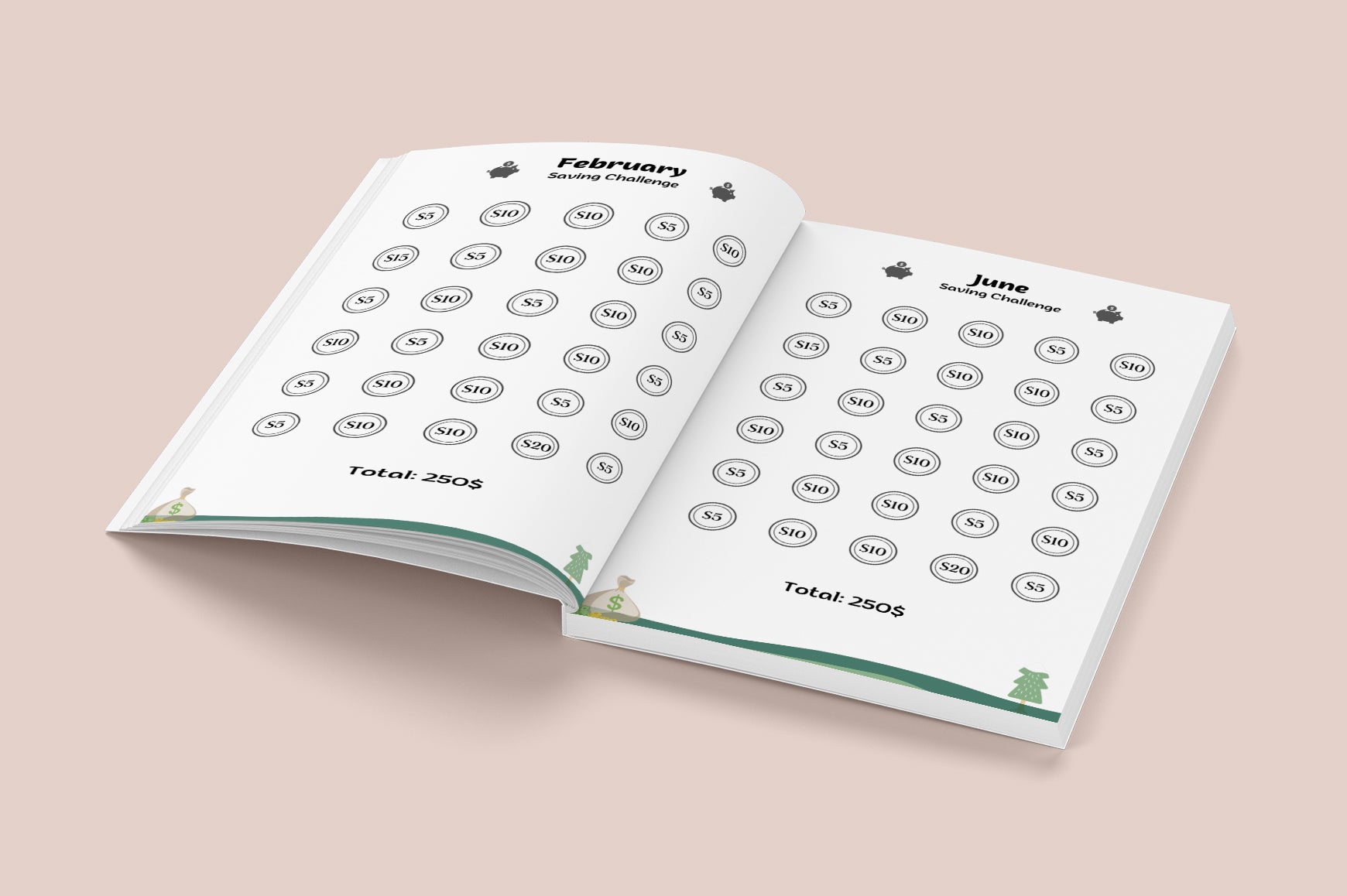 Monthly Money Saving Challenge Planner