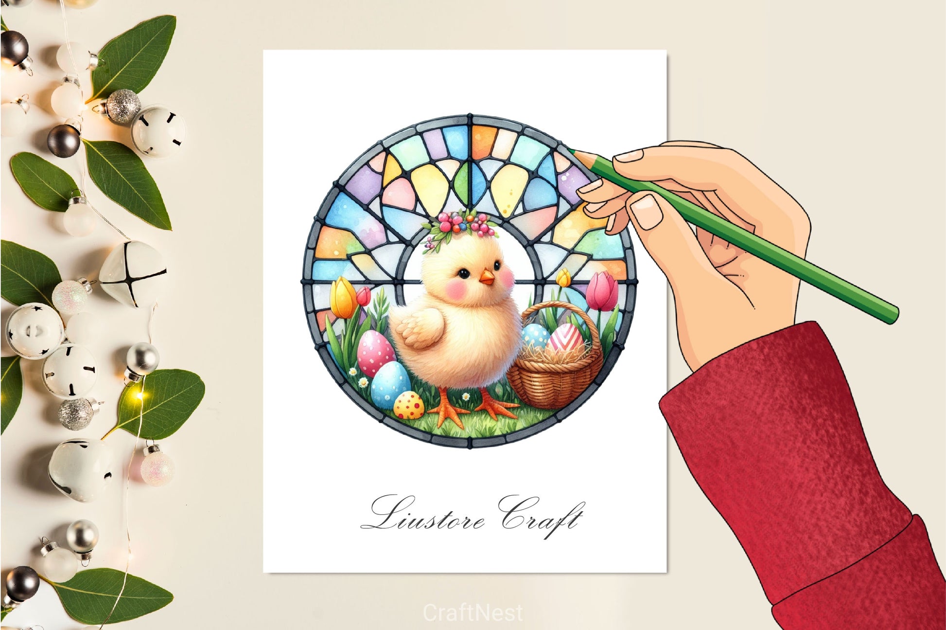 Stained Glass Easter Chick Clipart Bundle 3 - CraftNest - Digital Crafting and Art