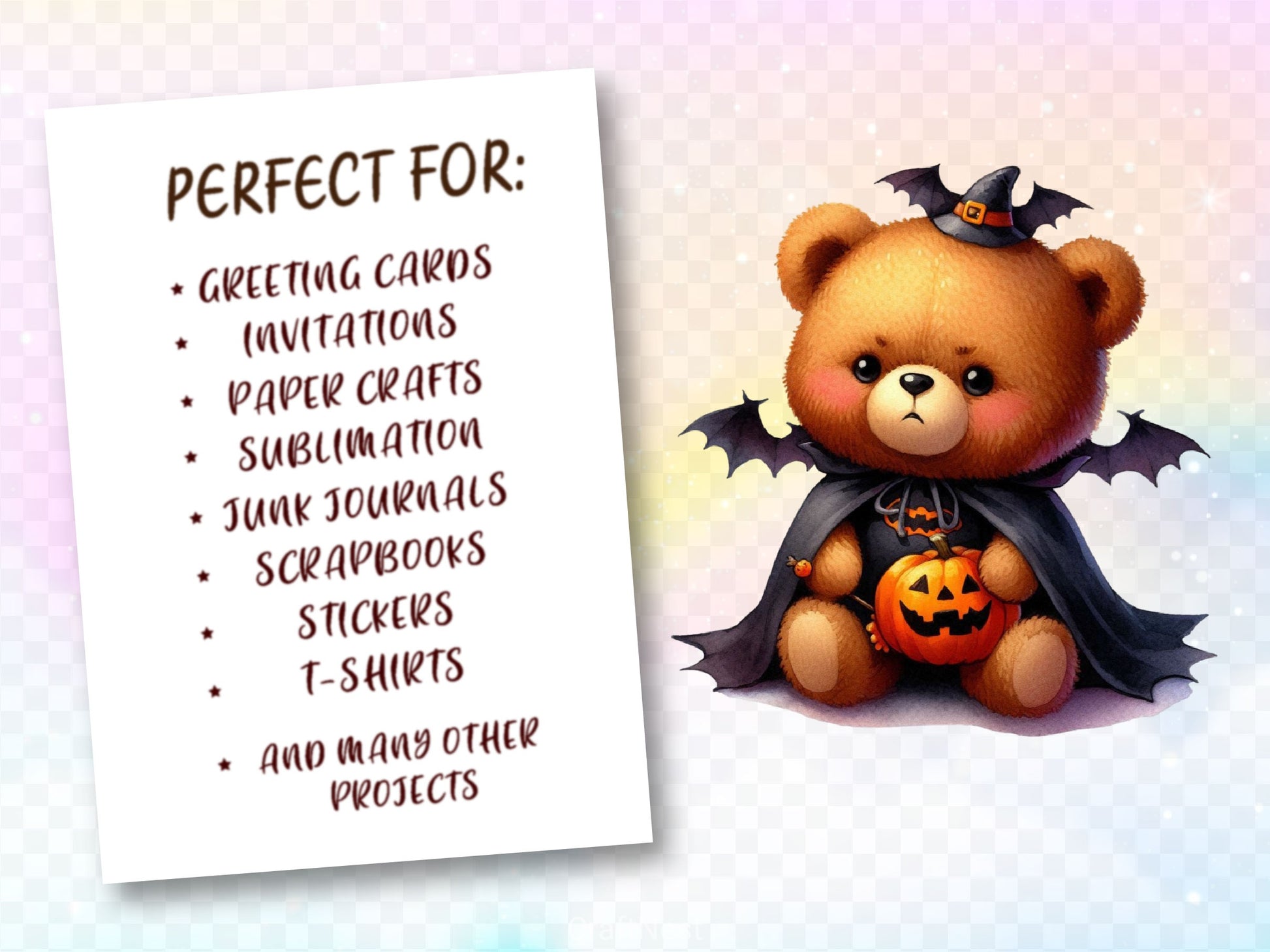 Halloween Teddy Bear Clipart Bundle 3 - CraftNest - Digital Crafting and Art