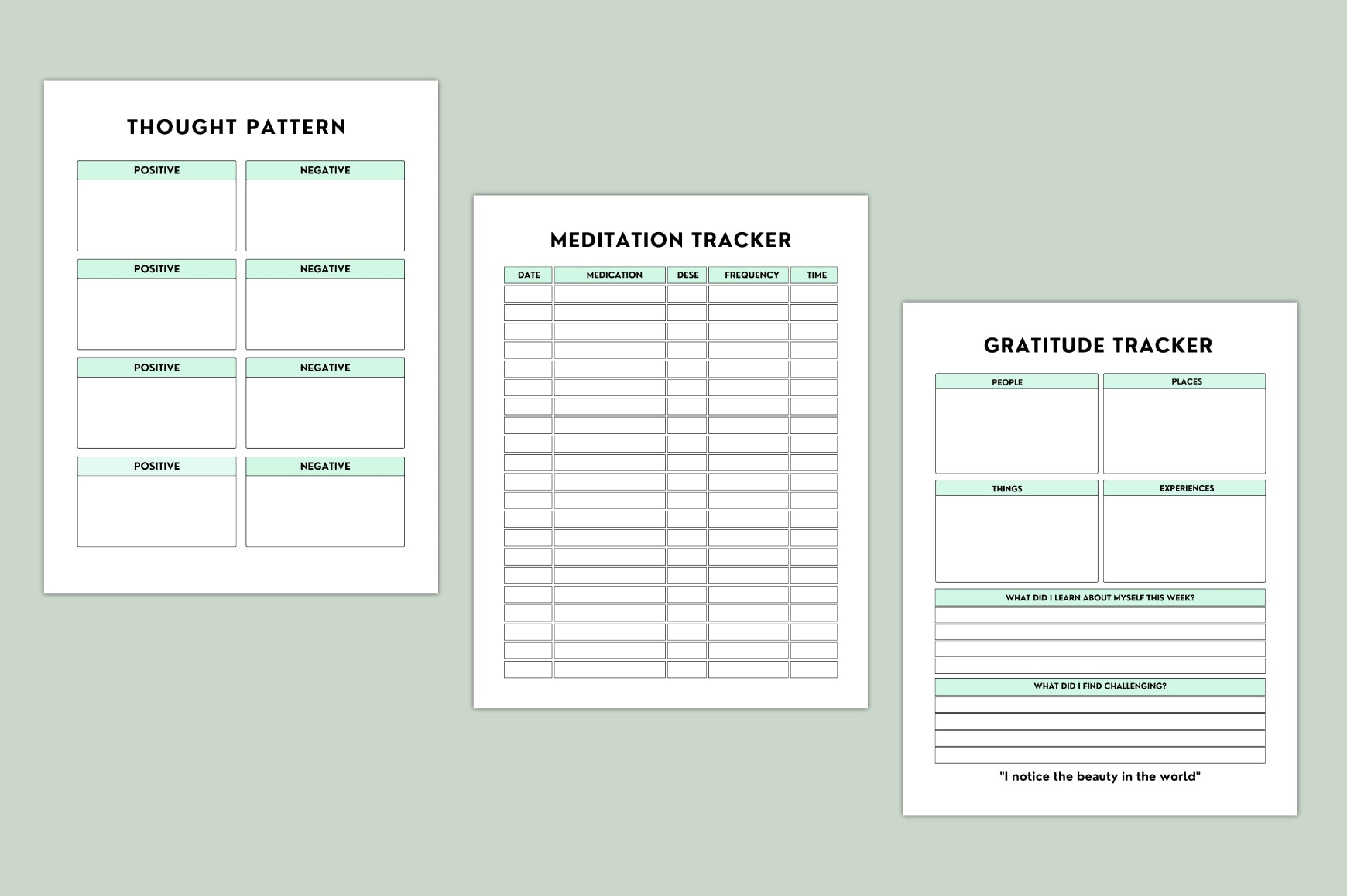 Anxiety Tracking Journal