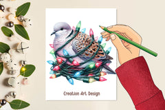 Christmas European Turtle Dove Clipart Bundle - CraftNest - Digital Crafting and Art