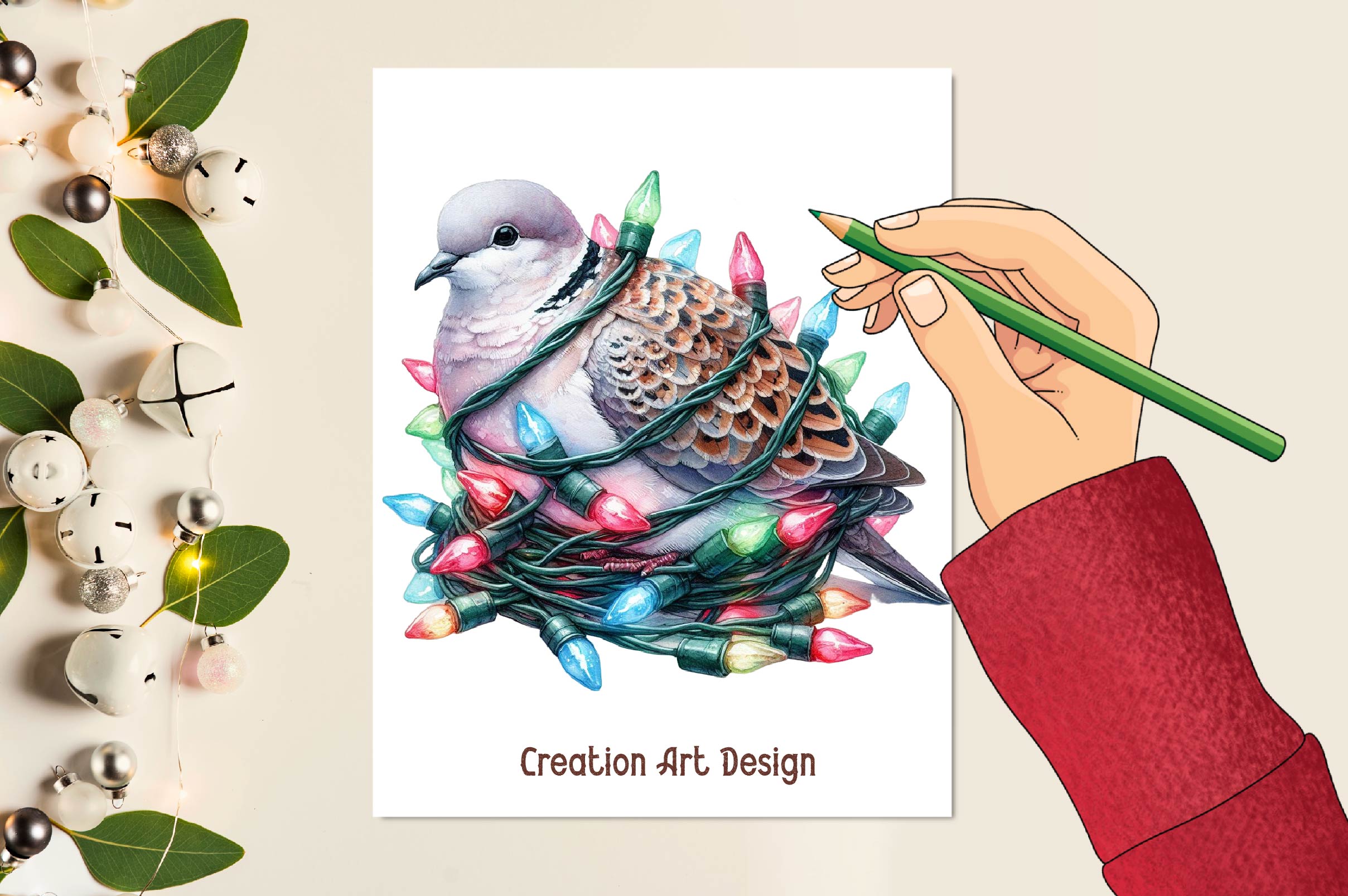 Christmas European Turtle Dove Clipart Bundle - CraftNest - Digital Crafting and Art