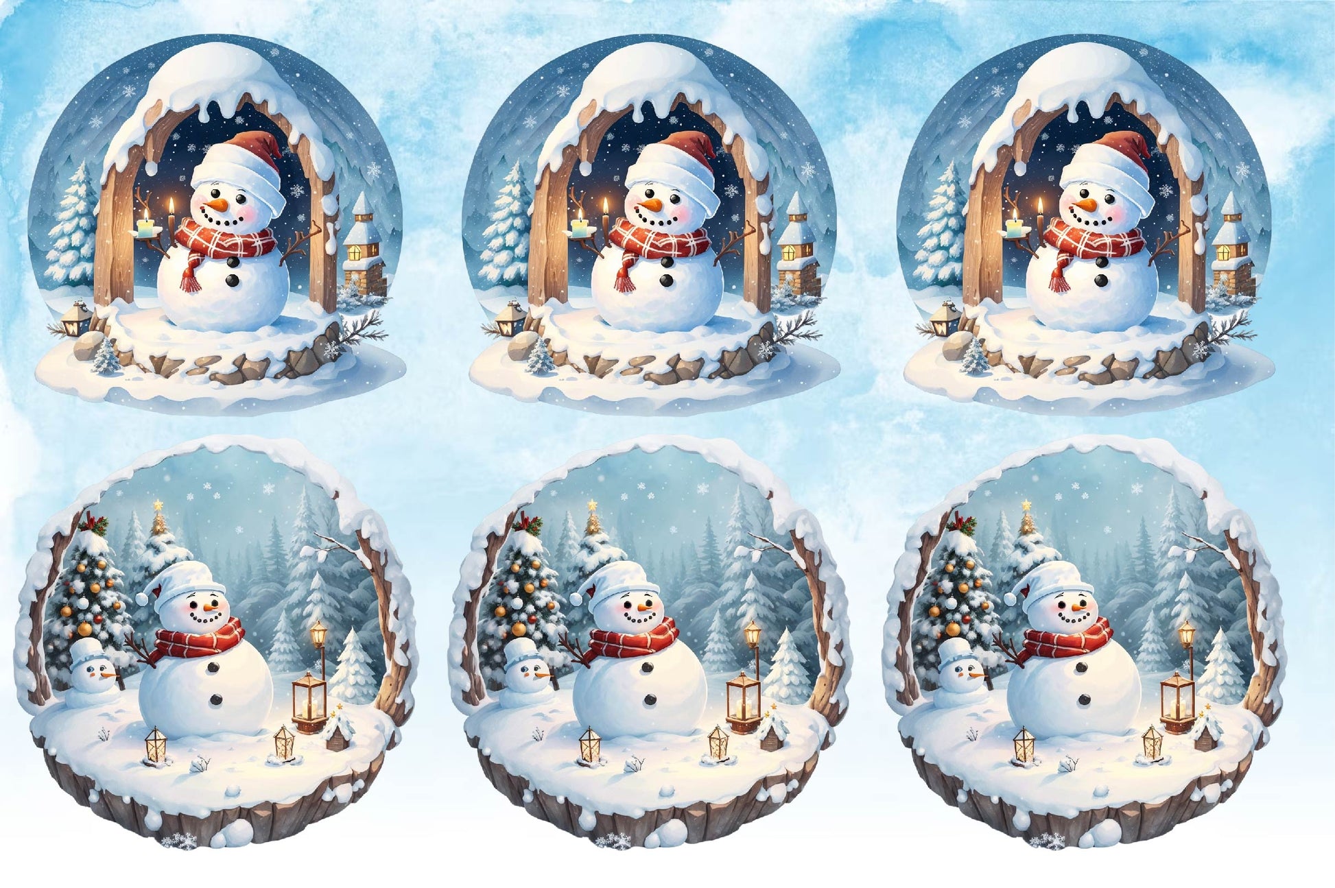 Snowman In Snow Globe Clipart Bundle - CraftNest - Digital Crafting and Art